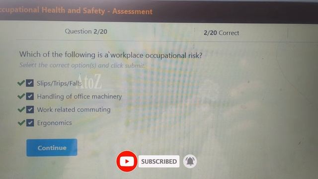 TCS Training||Occupational Health And Safety Assessment Answers||iEvolve ||TCS ||67334||TCS IEvolve
