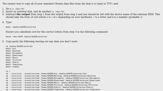 Ubuntu: Backup all my files on external hard disk on Ubuntu using the tty-terminal смотреть онлайн