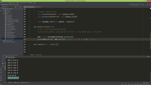 Panda3D tutorial #18 - mouse input events смотреть онлайн