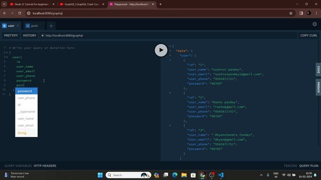 #4 - GraphQL Query and Resolvers / Query and Resolvers hindi / Play with database /Complete GraphQ смотреть онлайн