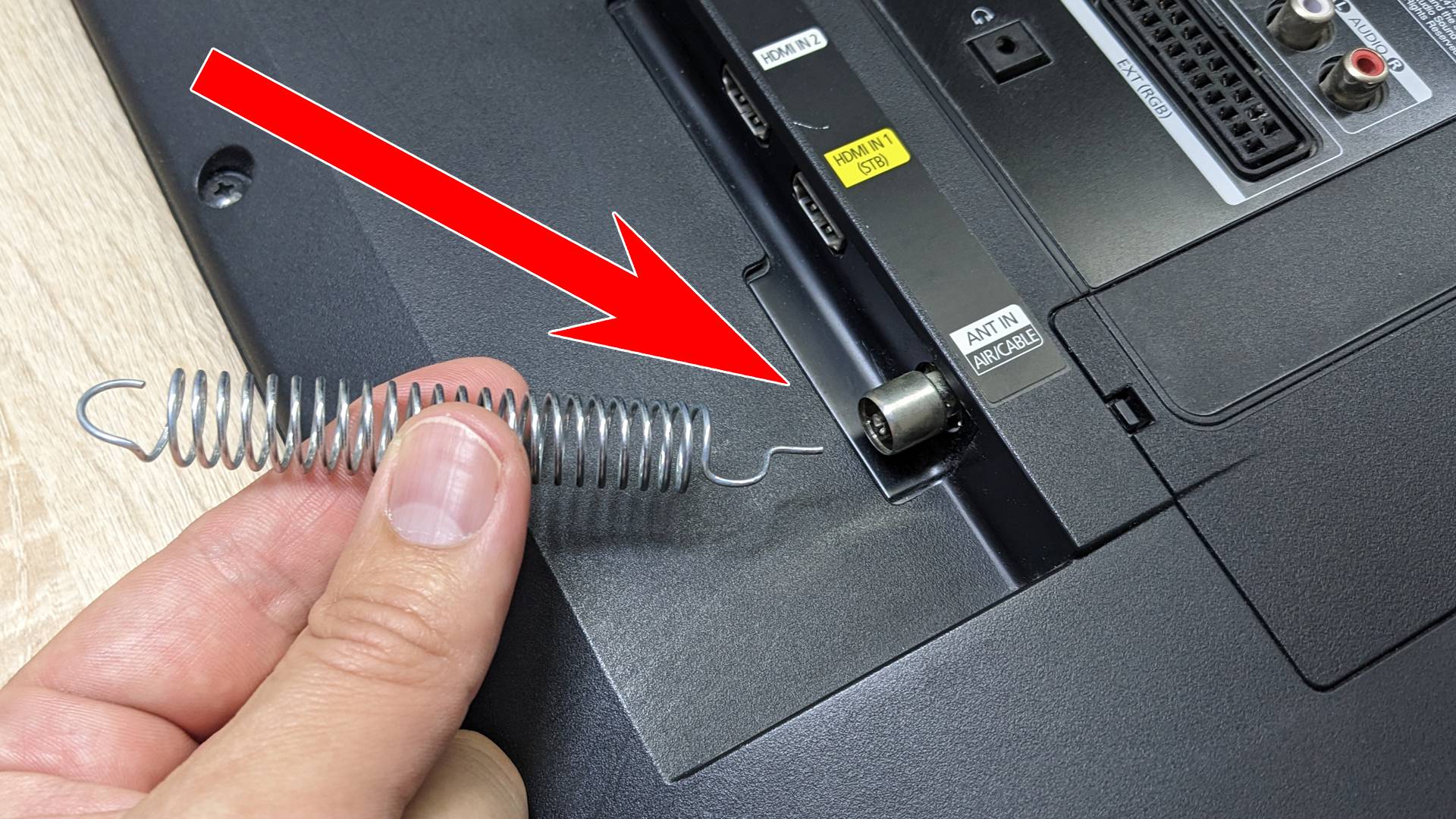 Как сделать антенну для телевизора из пружины? смотреть онлайн