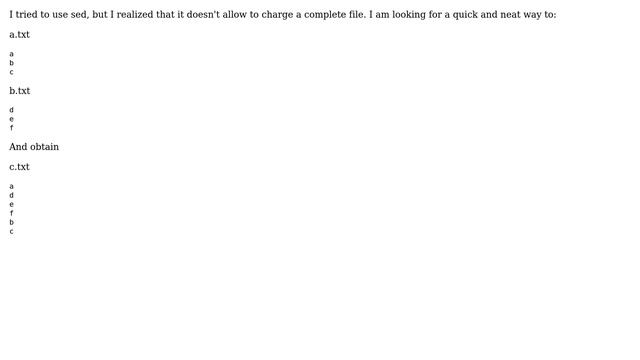 Unix & Linux: How to add the content of a text file to the middle of another text file? смотреть онлайн