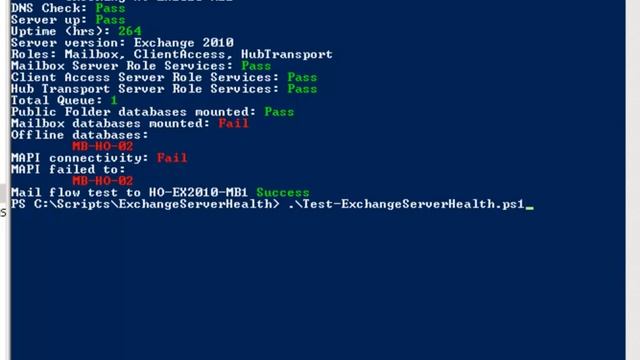Exchange PowerShell Script: Test-ExchangeServerHealth смотреть онлайн