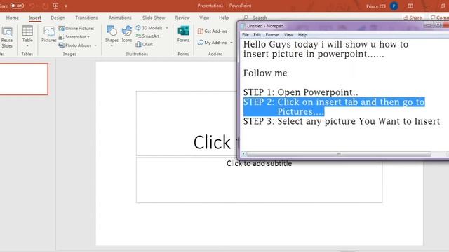 How to Insert image in Powerpoint !!!!!! ( Windows 7,8,10 ) смотреть онлайн