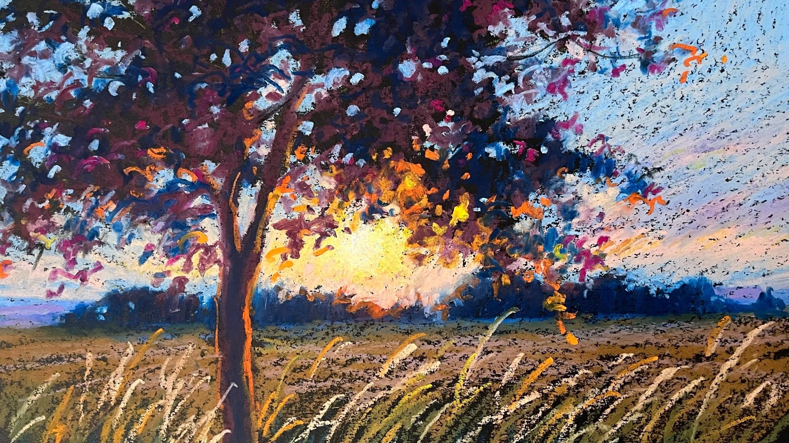 Рисуем дерево масляной пастелью. Урок рисования для начинающих смотреть онлайн