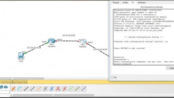 Configuration Static Route (2 Routers) Cisco Packet Tracer