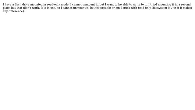 Mount a drive read-write without remounting смотреть онлайн