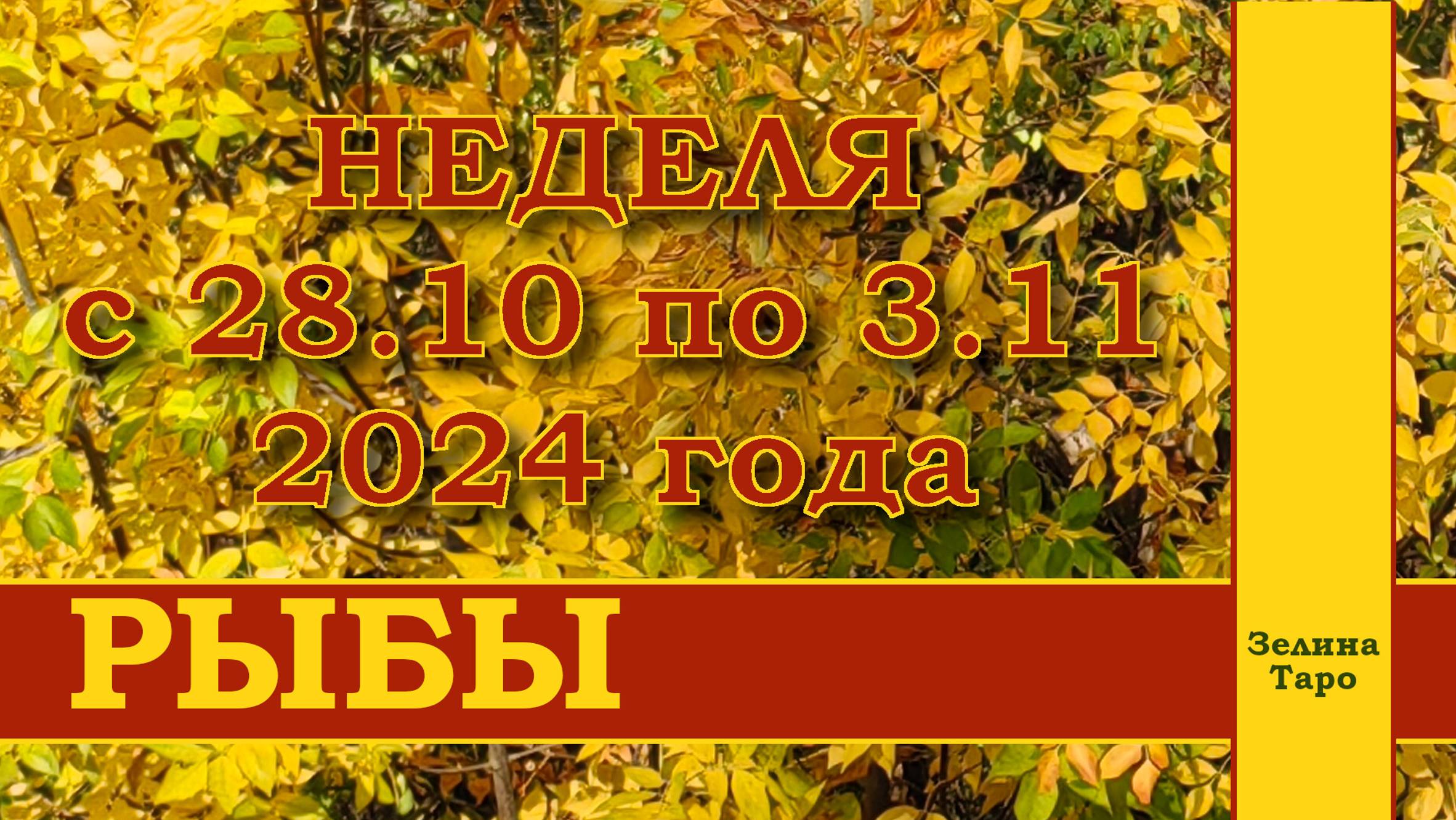 РЫБЫ | ТАРО прогноз на неделю с 28 октября по 3 ноября 2024 года