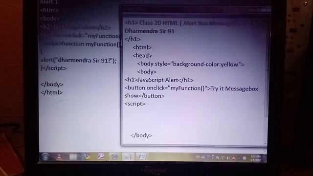 Class 20 Html Java script How To create l AlertDialogbox and Messages box l Computer programming l смотреть онлайн