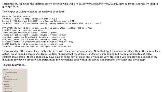 Unix & Linux: Mounting an MTP enabled device on Ubuntu 12.04.3 LTS 32-bit смотреть онлайн