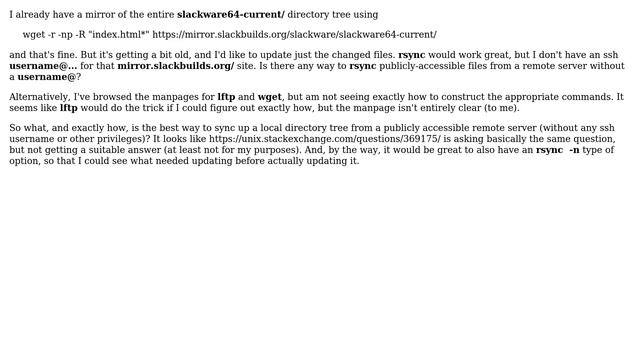 Unix & Linux: How to update a local mirror from a public server? смотреть онлайн