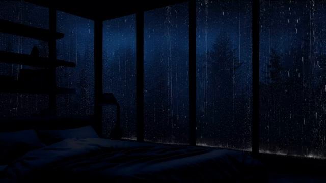 Rustic bedroom space: Find endless peace Lying in bed next to the rainy window & cold forest 🌧️ смотреть онлайн
