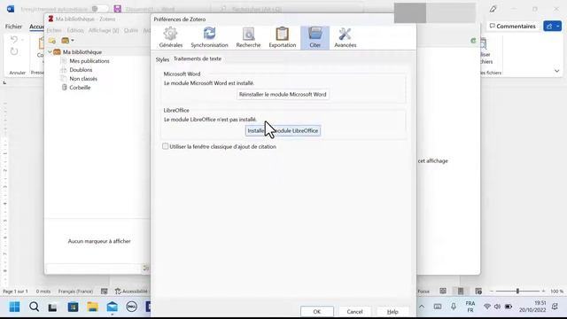 Activer l'extension Zotero dans Word - 2022 смотреть онлайн