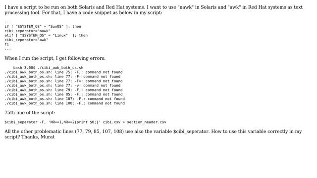 Unix & Linux: Assigning "awk" or "nawk" to a variable in a shell script (3 Solutions!!) смотреть онлайн