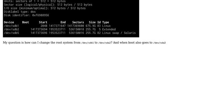 Ubuntu: How to change root directory from different device (e.g. /dev/sdb1 to /dev/sda2)? смотреть онлайн