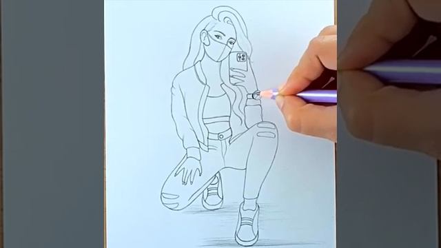 how to draw a selfie girl with iPhone||#drawing #viralvideo #pencildrawing #howto #tending смотреть онлайн