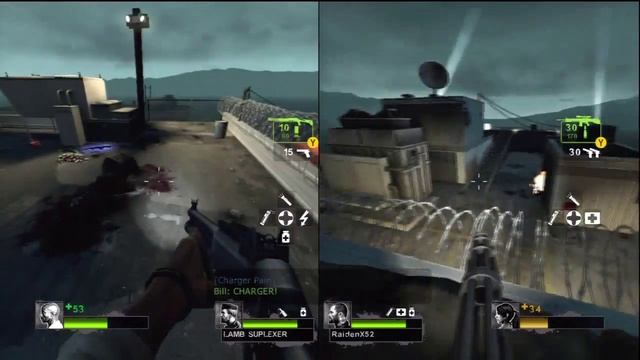 Left 4 Dead 2: No Mercy Campaign Chapter 5: Rooftop Finale Split Screen Co Op Gameplay смотреть онлайн