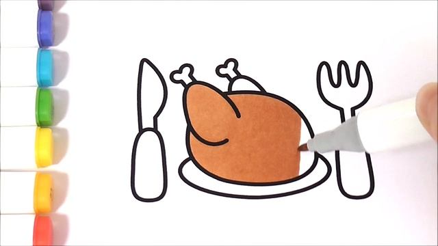 Курица Раскраска Как Рисовать Курицу Рисуем Раскраски смотреть онлайн