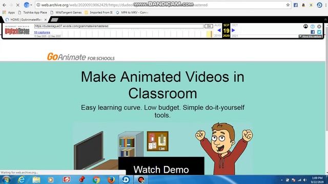 GoAnimate For Schools Remastered Available On Wayback Machine!