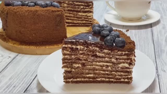 ШОКОЛАДНЫЙ Торт МЕДОВИК - СПАРТАК с очень нежным заварным кремом смотреть онлайн