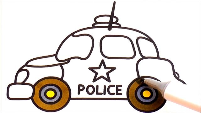 Как рисовать Полицейскую Машинку Рисуем Раскраски для детей смотреть онлайн