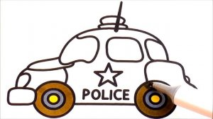 Как рисовать Полицейскую Машинку Рисуем Раскраски для детей