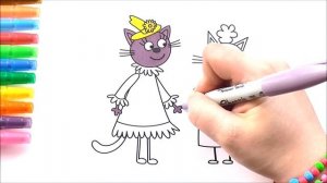 Три Кота Мультик Раскраска Рисуем Раскраски Видео для Детей