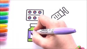 Ножницы Раскраска Рисуем Раскраски Ножницы и Карандаш Ролики Посуда Обувь Набор Доктора