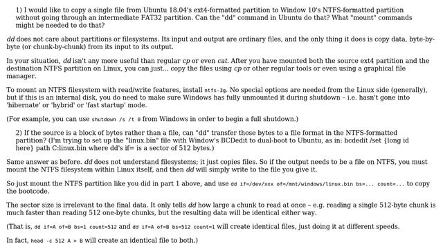 Can Linux dd copy a single file from an ext4 formatted partition to an NTFS partition? смотреть онлайн