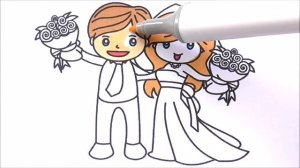 Жених и Невеста Раскраска Рисуем Жениха и Невесту