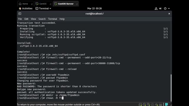FTP Server on centos 8 смотреть онлайн