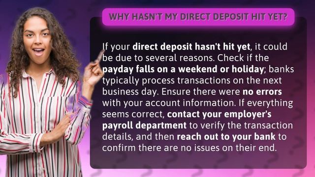 Why hasn't my direct deposit hit yet? смотреть онлайн