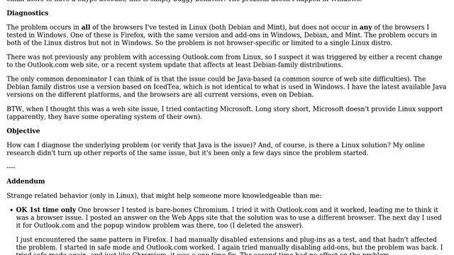 Outlook.com usage impeded in Linux смотреть онлайн