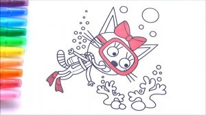 Три Кота Мультик Раскраска Рисуем Раскраски Видео для Детей Карамелька