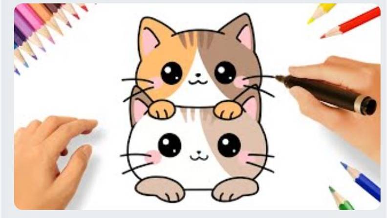 КАК НАРИСОВАТЬ ДВУХ МИЛЫХ КОТЯТ KAWAII ЛЕГКО 😻 смотреть онлайн