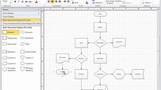 VIsio 2010: Insert a shape between two connected shapes смотреть онлайн