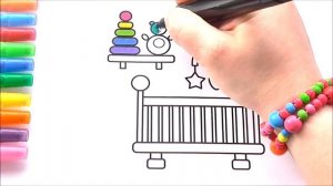 Детская Комната Мультик Раскраска для Детей Рисуем Раскраски для Малышей