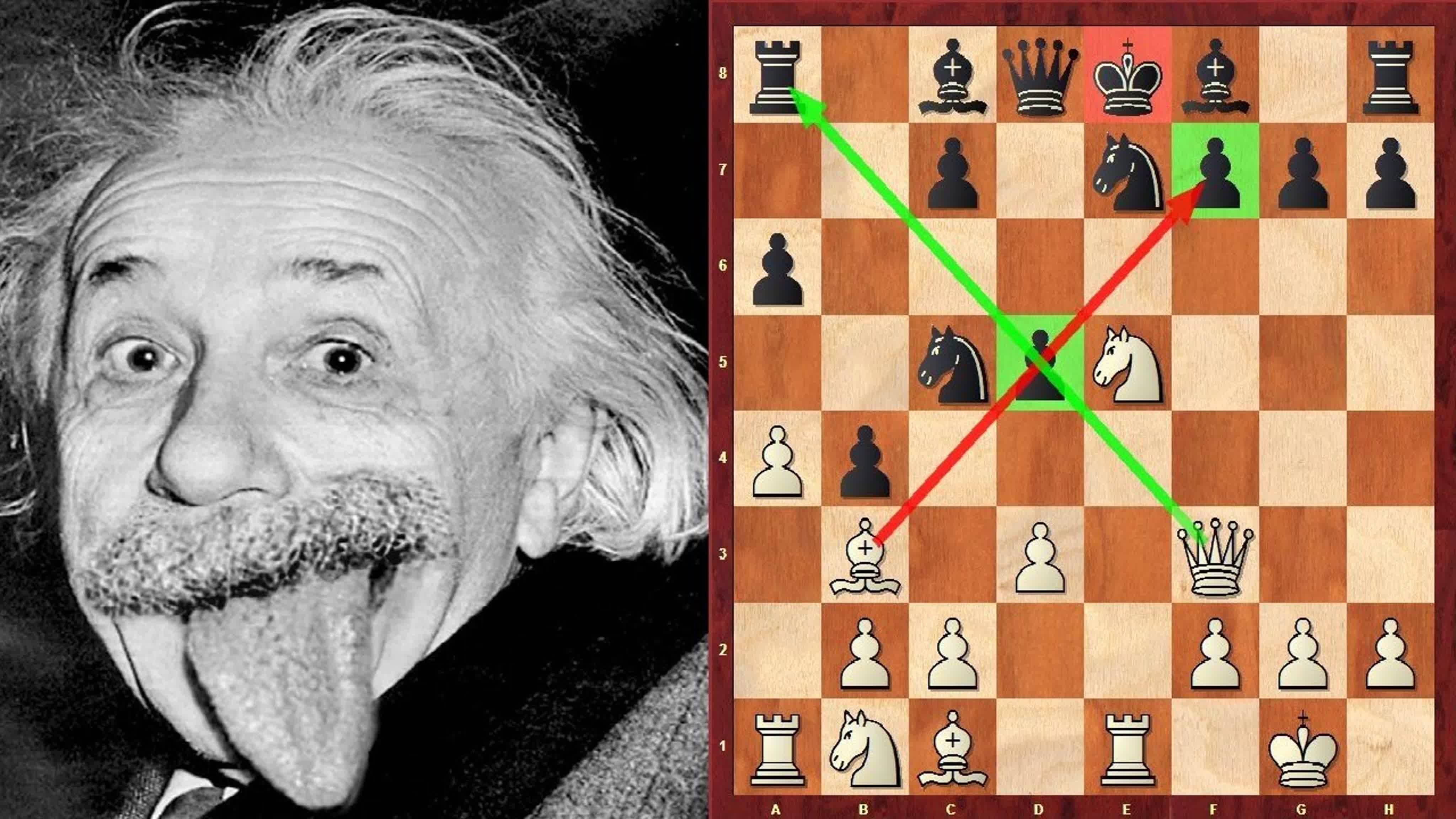 Альберт Эйнштейн и Шахматы. ИСПАНСКАЯ партия за белых в исполнении ГЕНИЯ. Школа шахмат d4-d5. смотреть онлайн