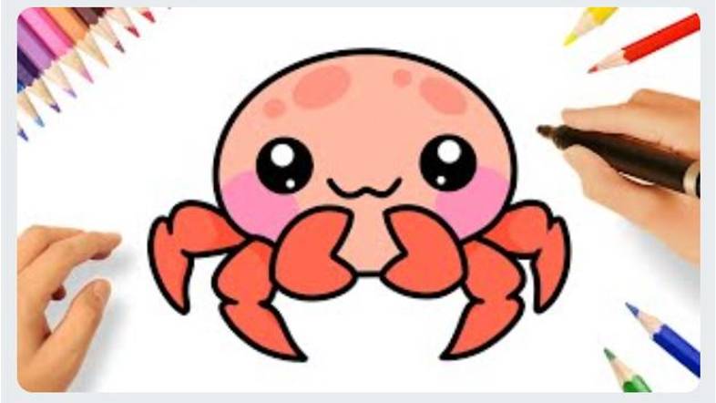 КАК ЛЕГКО НАРИСОВАТЬ МИЛОГО КРАБА 🦀💗 смотреть онлайн