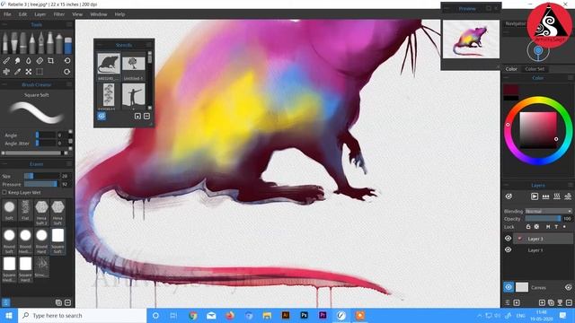 Rainbow Rat |Daily digital art EP#6 |AS #dailydigitalart #rebelle #digitalpainting #stayhome #rat смотреть онлайн