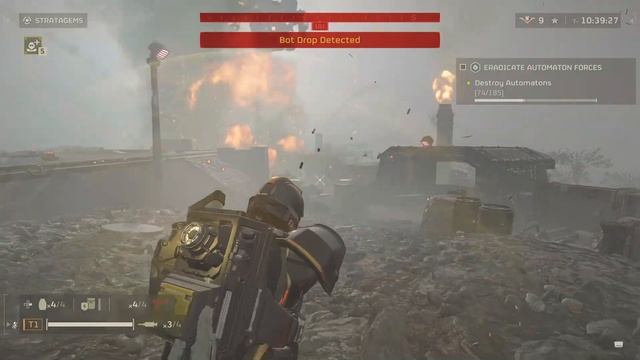 Helldivers 2 Automaton solo highest difficulty (no deaths, no mortars/turrets) смотреть онлайн