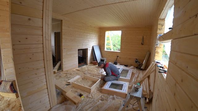 Строительство бани 6х6 с террасой в Тульской области смотреть онлайн