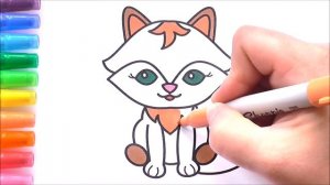 Лисенок Мультик Раскраска для Детей Рисуем Раскраски для Малышей // Little Fox Cartoon for Toddlers