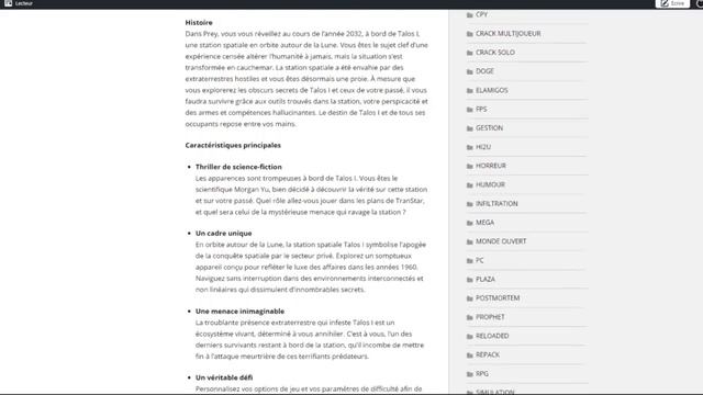 Prey + Patch Traduction Textes Et Voix FR
