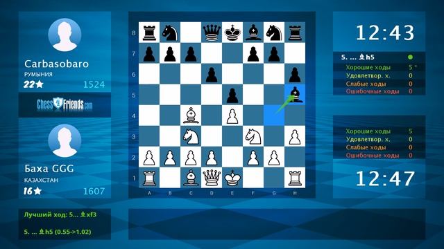 Chess Game Analysis: Баха GGG - Carbasobaro : 1-0 (By ChessFriends.com) смотреть онлайн