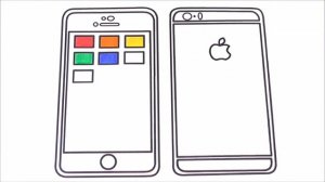 iPhone от Apple / Рисуем iPhone / Раскраска для малышей. iPhone from Apple Drawing iPhone Coloring