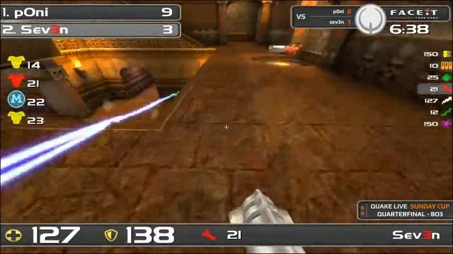 FACEIT - QUAKE LIVE SPRING SEASON CUP 7 (QUARTER FINAL: sev3n vs. p0ni) смотреть онлайн