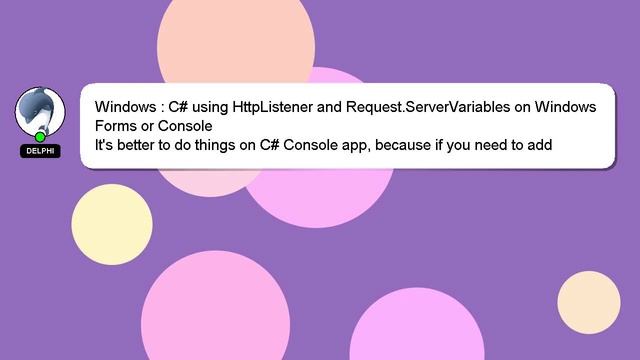 Windows : C# using HttpListener and Request.ServerVariables on Windows Forms or Console смотреть онлайн