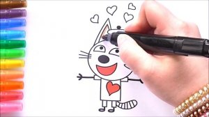 Три Кота Мультик Раскраска Рисуем Раскраски Видео для Детей Коржик