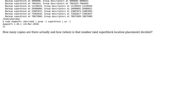 Unix & Linux: Superblock replicas in ext4 смотреть онлайн